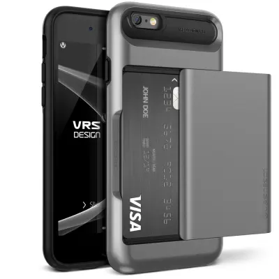 Verus Damda Slide Card Slot Skal till Apple iPhone 6 (S) - Grå