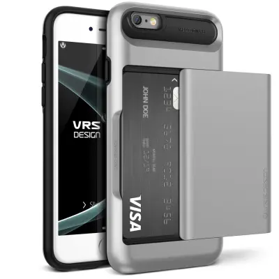 Verus Damda Slide Card Slot Skal till Apple iPhone 6 (S) - Silver