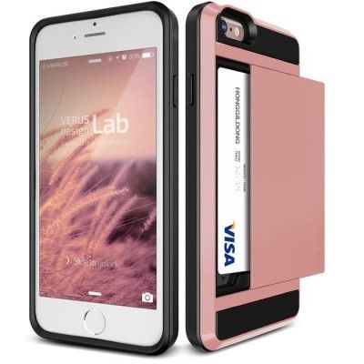 Verus Damda Slide Card Slot Skal till Apple iPhone 6(S) Plus - Rose Gold