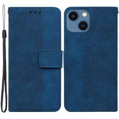 Trolsk Geometry Imprinted Wallet (iPhone 15) - Blå