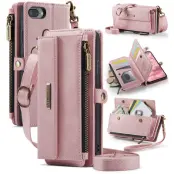 CASEME Plånboksfodral Konstläder för iPhone 7/8 Plus - Rosa