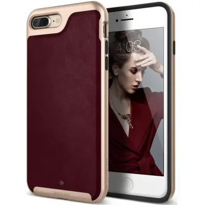 Caseology Envoy Äkta Läder Skal iPhone 7 Plus - Cherry