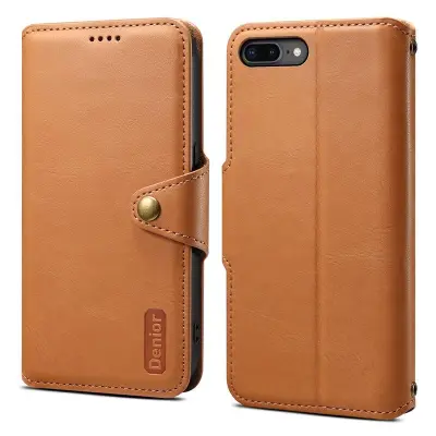 DENIOR iPhone 7 Plus / 8 Plus Plånboksfodral Konstläder Khaki