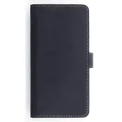 Essentials Plånboksfodral av äkta läder iPhone 7 Plus - Mörkblå