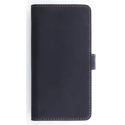 Essentials Plånboksfodral av äkta läder iPhone 7 Plus - Mörkblå