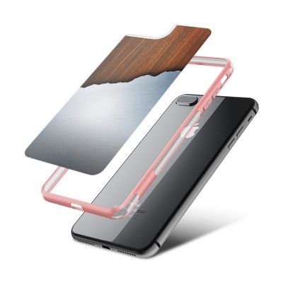 Fashion mobilskal till Apple iPhone 7 Plus - Aluminium wood