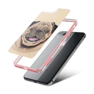 Fashion mobilskal till Apple iPhone 7 Plus - Pug painting