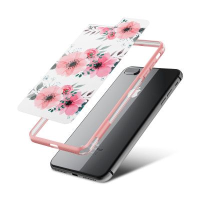 Fashion mobilskal till Apple iPhone 7 Plus - Sommarkrans rosa