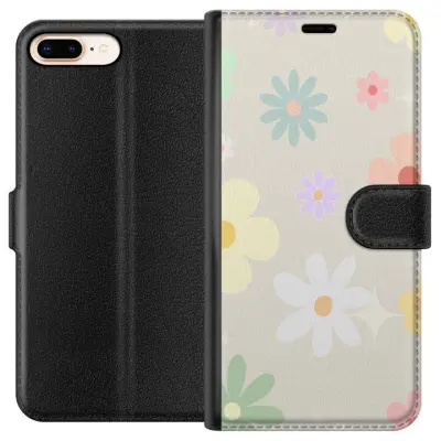 Plånboksfodral till Apple iPhone 7 Plus med fejdande blommor