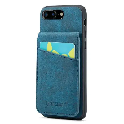 FIERRE SHANN för iPhone 7 Plus/8 Plus Fodral KonstLäder - Blå