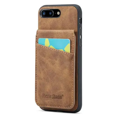 FIERRE SHANN för iPhone 7 Plus/8 Plus Fodral KonstLäder - Brun