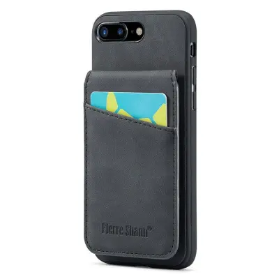 FIERRE SHANN för iPhone 7 Plus/8 Plus Fodral KonstLäder - Svart