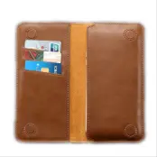 Floveme Universal Pouch Wallet i äkta läder - Brun