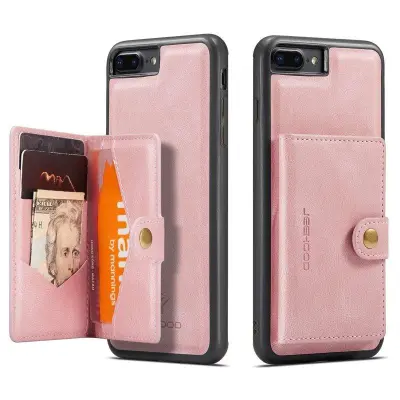 JEEHOOD iPhone 7 Plus/8 Plus Mobilskal Konstläder TPU Roséguld