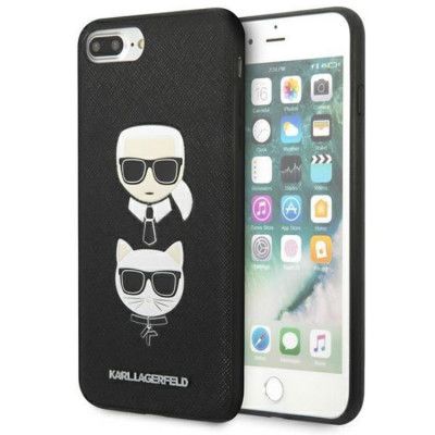 Karl Lagerfeld iPhone 7/8 Plus Skal Saffiano Ikonik Karl & Choupette Head