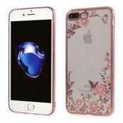 Mobilskal med blommotiv till iPhone 7 Plus - Roséguld