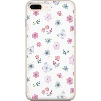 Mobilskal till Apple iPhone 7 Plus med Blommor och fjärillar