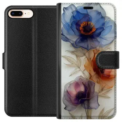 Plånboksfodral till Apple iPhone 7 Plus med Silkesblommor