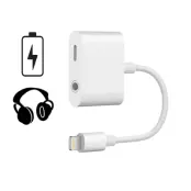SiGN Lightning till 3.5mm Adapter 12W, 10cm - Vit