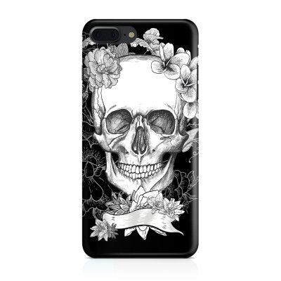 Skal till iPhone 7 Plus & iPhone 8 Plus - Blommig dödskalle