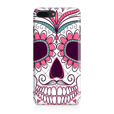 Skal till iPhone 7 Plus & iPhone 8 Plus - Glad dödskalle - Rosa