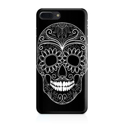 Skal till iPhone 7 Plus & iPhone 8 Plus - Glad dödskalle - Svart