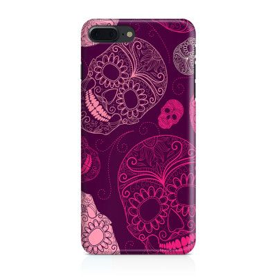 Skal till iPhone 7 Plus & iPhone 8 Plus Glada dödskallar - Lila