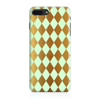 Skal till iPhone 7 Plus & iPhone 8 Plus - Rutig - Guld/Mint