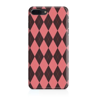 Skal till iPhone 7 Plus & iPhone 8 Plus - Rutig - Rosa/Svart