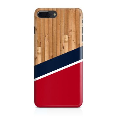 Skal till iPhone 7 Plus & iPhone 8 Plus - Wood ränder - Röd