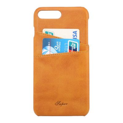 Super Mobilskal med kortplatser till iPhone 7 Plus - Camel