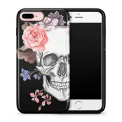 Tough mobilskal till Apple iPhone 7 Plus - Blommig dödskalle - Svart