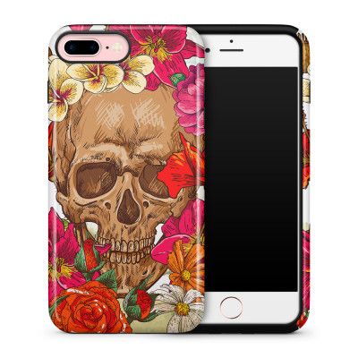 Tough mobilskal till Apple iPhone 7 Plus - Dödskalle - Blommor