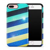 Tough mobilskal till Apple iPhone 7 Plus - Striped Colorful Glitter