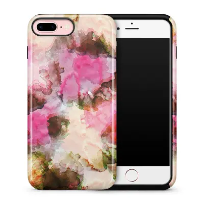 Tough mobilskal till Apple iPhone 7 Plus - Vattenfärg - Svart/Ljusrosa