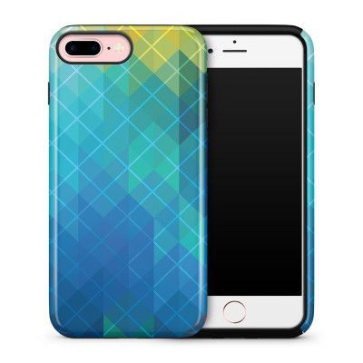Tough skal till iPhone 7 Plus & iPhone 8 Plus - Blå kvadrater