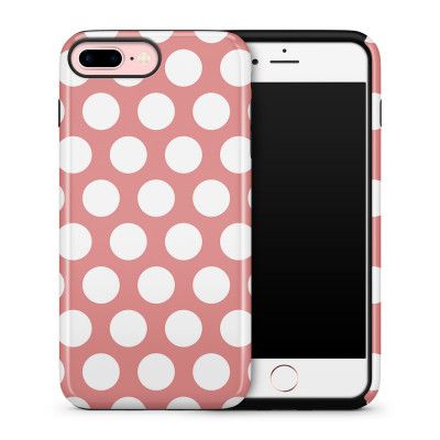 Tough skal till iPhone 7 Plus & iPhone 8 Plus - Polka - Persika