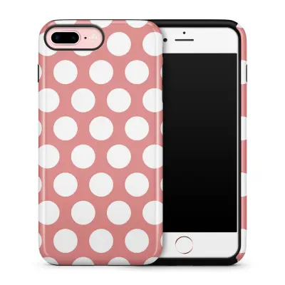 Tough skal till iPhone 7 Plus & iPhone 8 Plus - Polka - Persika
