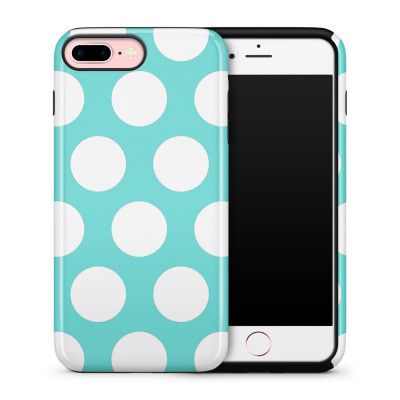 Tough skal till iPhone 7 Plus & iPhone 8 Plus - Polka - Turkos