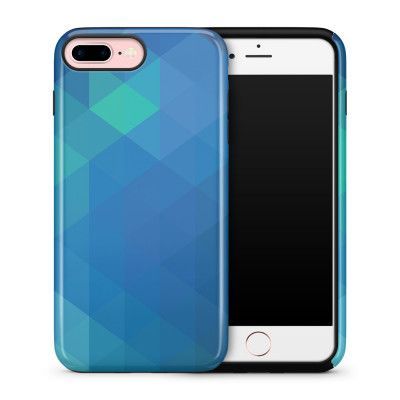 Tough skal till iPhone 7 Plus & iPhone 8 Plus - Polygon - Blå