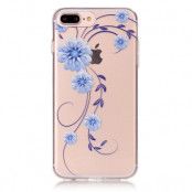 TPU Mobilskal iPhone 7 Plus - Blåa Blommor