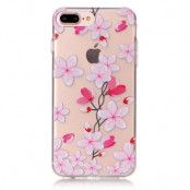 TPU Mobilskal iPhone 7 Plus - Peach Flowers