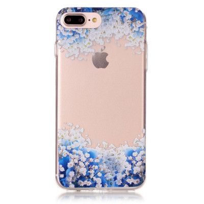 TPU Mobilskal till iPhone 7 Plus - Vita Blommor
