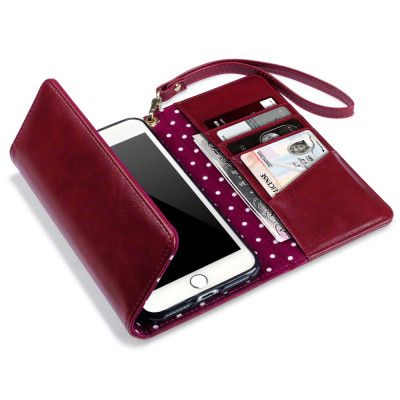 Trifold Plånboksfodral till iPhone 7 Plus - Red