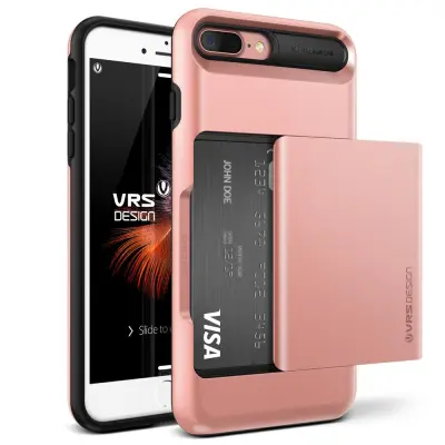 Verus Damda Glide Card Slot Skal till Apple iPhone 7 Plus - Rose Gold