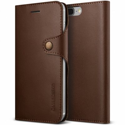Verus Plånboksfodral av äkta läder till iPhone 7 Plus - MörkBrun