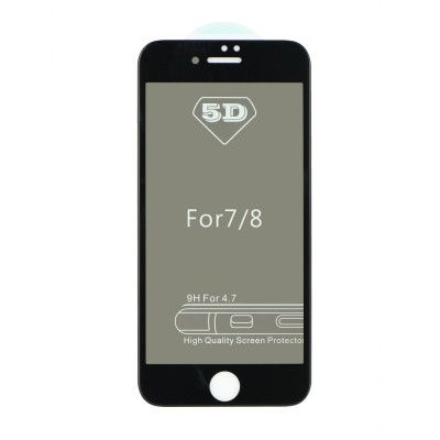 5D Härdat Glas till iPhone 7/8 Privacy Svart