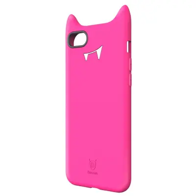 Baseus Devil Baby Silikonskal till iPhone 7 Plus - Mörkrosa