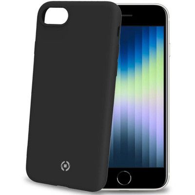 Celly Cromo Soft Rubber Skal iPhone 7/8/SE 2020/2022 - Svart