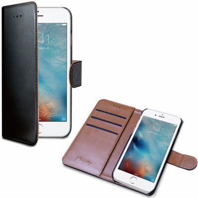 Celly Plånboksfodral till iPhone 7/8/SE 2020 - Svart/Beige